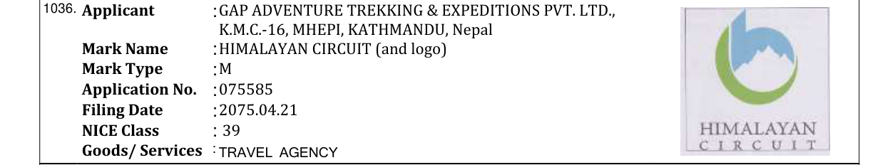 Original bulletin entry for HIMALAYAN CIRCUIT (and logo)
