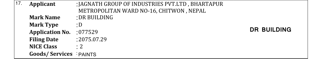 Original bulletin entry for DR BUILDING