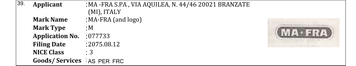 Original bulletin entry for MA-FRA (and logo)