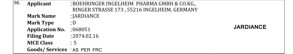 Original bulletin entry for JARDIANCE