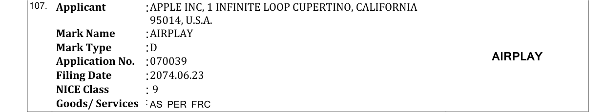 Original bulletin entry for AIRPLAY