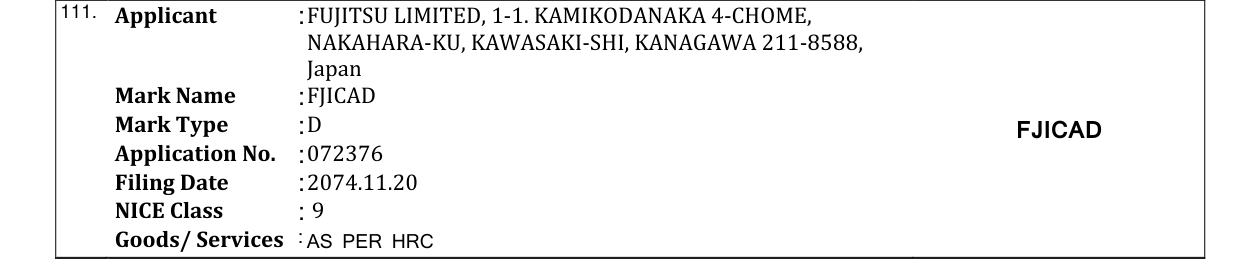 Original bulletin entry for FJICAD