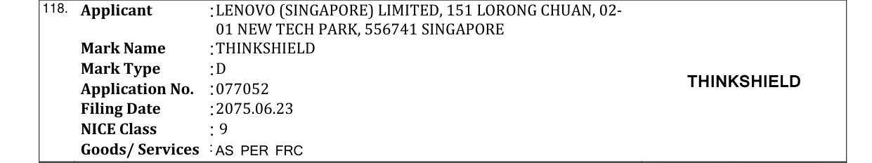 Original bulletin entry for THINKSHIELD