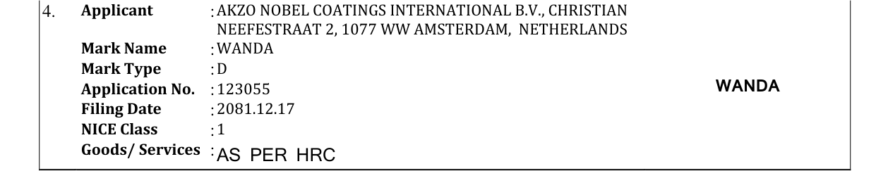 Original bulletin entry for WANDA