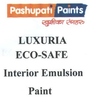PASHUPATI LUXURIA ECO-SAFE (and logo) trademark logo