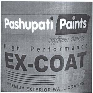PASHUPATI PAINTS EX-COAT PLUS (and logo) trademark logo