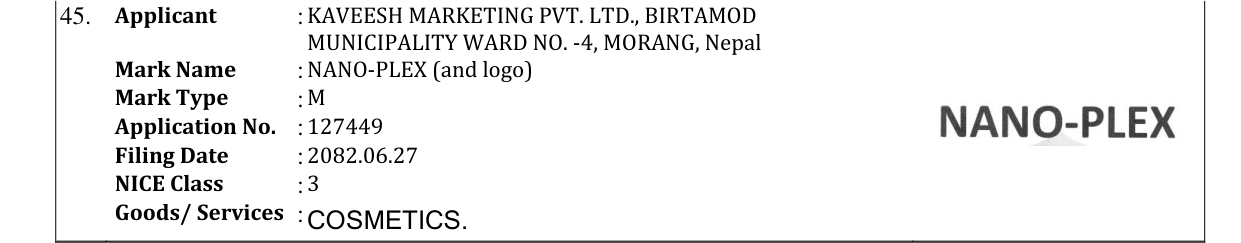 Original bulletin entry for NANO-PLEX (and logo)