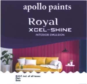 APOLLO PAINTS ROYAL XCEL-SHINE (and logo) trademark logo