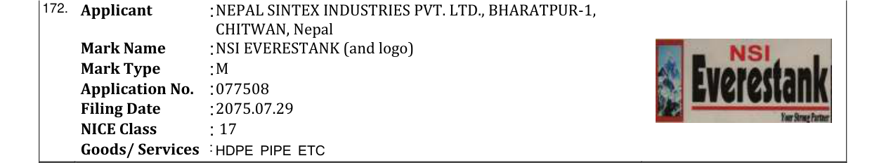 Original bulletin entry for NSI EVERESTANK (and logo)