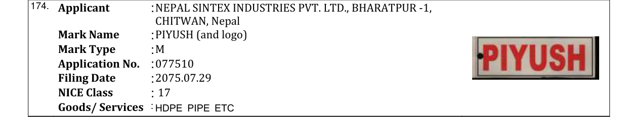 Original bulletin entry for PIYUSH (and logo)
