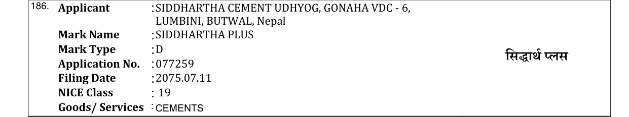 Original bulletin entry for SIDDHARTHA PLUS