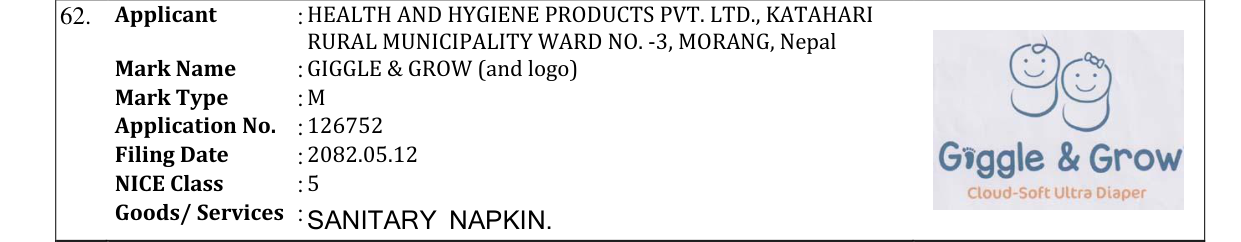 Original bulletin entry for GIGGLE & GROW (and logo)