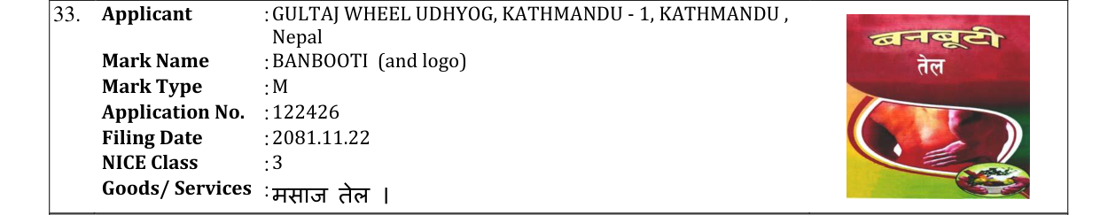 Original bulletin entry for BANBOOTI (and logo)
