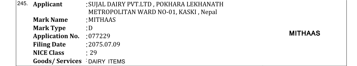 Original bulletin entry for MITHAAS