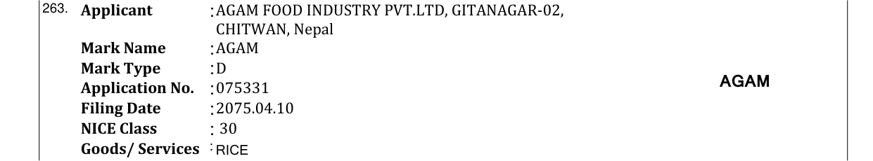 Original bulletin entry for AGAM