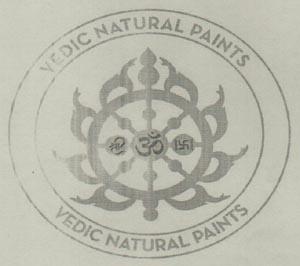 VEDIC NATURAL PAINTS (and logo) trademark logo