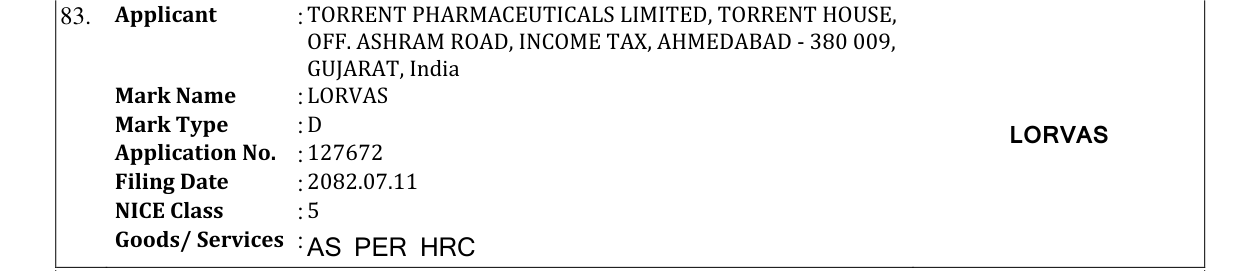 Original bulletin entry for LORVAS