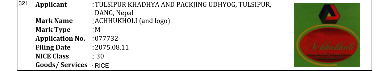 Original bulletin entry for ACHHUKHOLI (and logo)