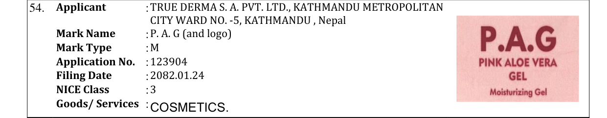 Original bulletin entry for P. A. G (and logo)
