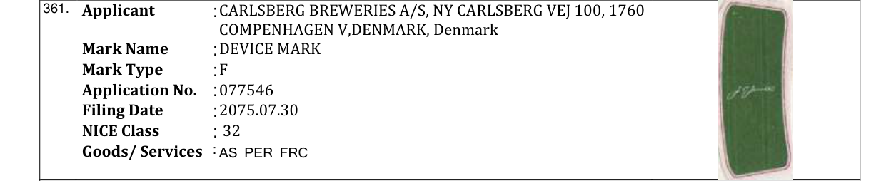 Original bulletin entry for DEVICE MARK