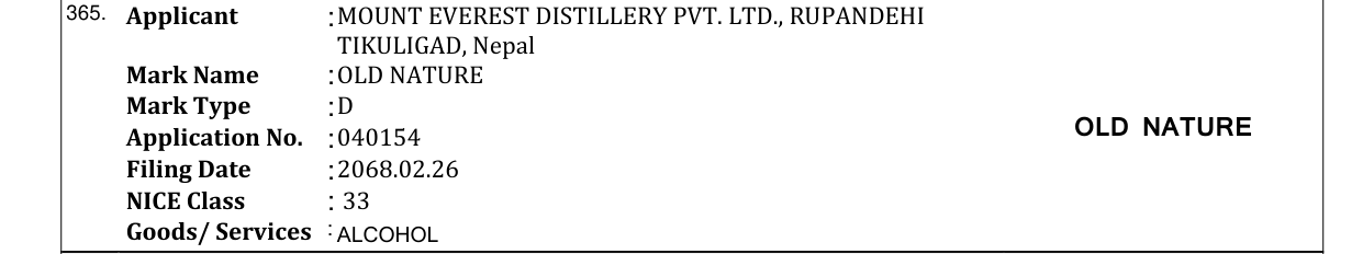 Original bulletin entry for OLD NATURE