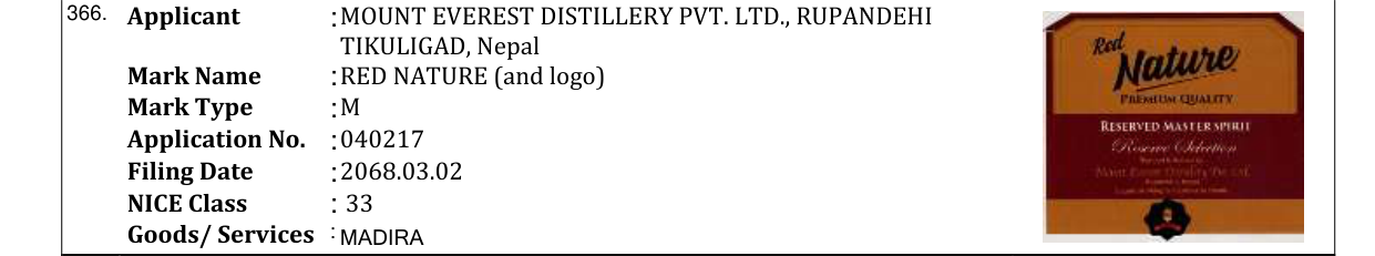 Original bulletin entry for RED NATURE (and logo)