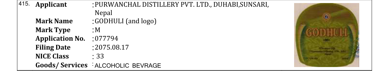 Original bulletin entry for GODHULI (and logo)