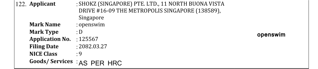 Original bulletin entry for openswim