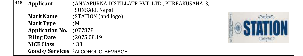 Original bulletin entry for STATION (and logo)