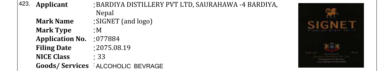 Original bulletin entry for SIGNET (and logo)
