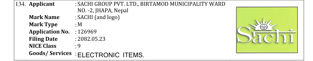 Original bulletin entry for SACHI (and logo)