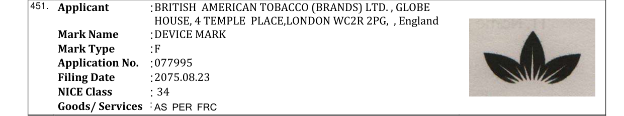 Original bulletin entry for DEVICE MARK