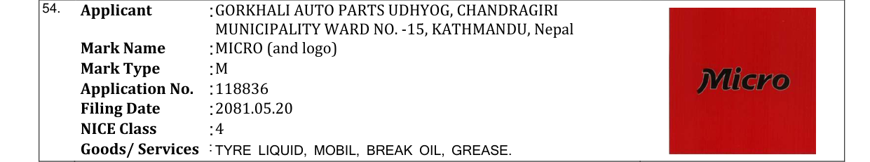 Original bulletin entry for MICRO (and logo)