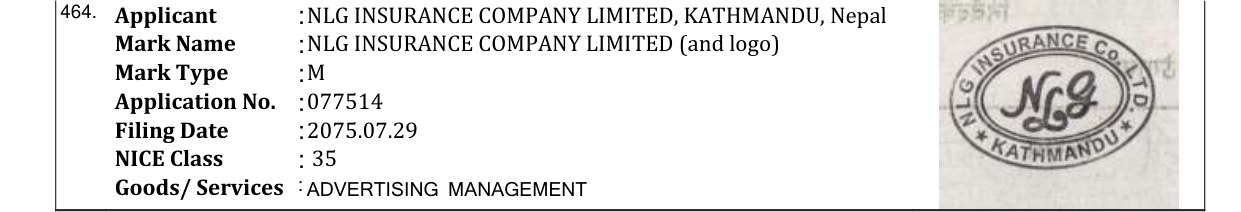Original bulletin entry for NLG INSURANCE COMPANY LIMITED (and logo)