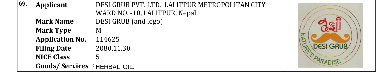 Original bulletin entry for DESI GRUB (and logo)