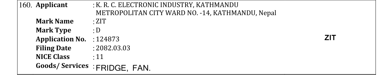 Original bulletin entry for ZIT