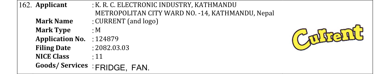 Original bulletin entry for CURRENT (and logo)