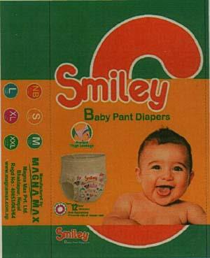 SMILEY BABY PANT DIAPERS (and logo) trademark logo