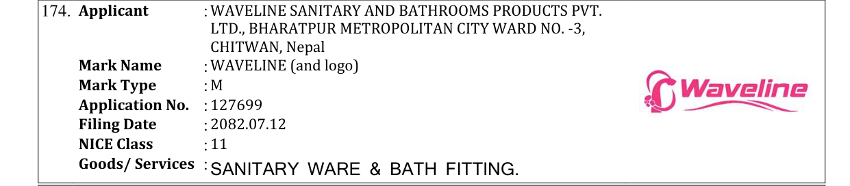 Original bulletin entry for WAVELINE (and logo)