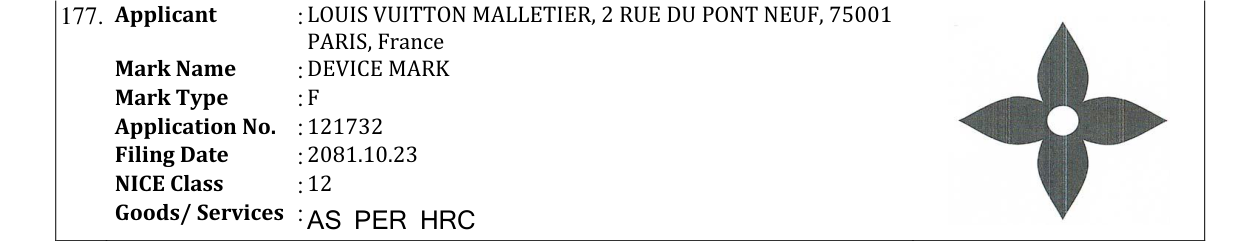 Original bulletin entry for DEVICE MARK