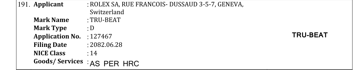 Original bulletin entry for TRU-BEAT