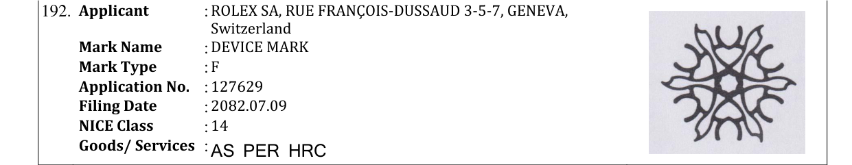 Original bulletin entry for DEVICE MARK