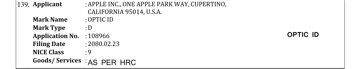 Original bulletin entry for OPTIC ID