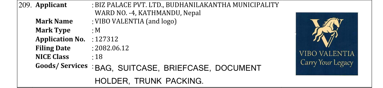 Original bulletin entry for VIBO VALENTIA (and logo)