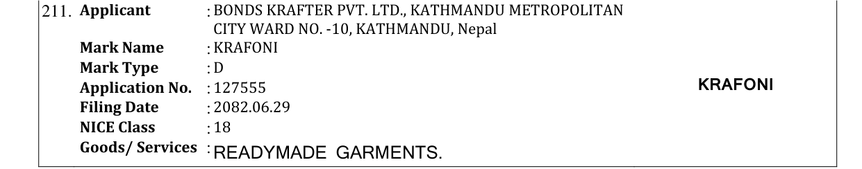 Original bulletin entry for KRAFONI
