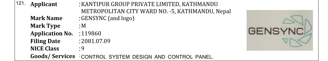 Original bulletin entry for GENSYNC (and logo)