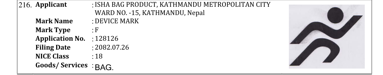 Original bulletin entry for DEVICE MARK