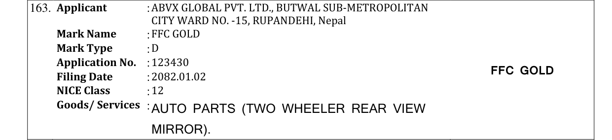 Original bulletin entry for FFC GOLD