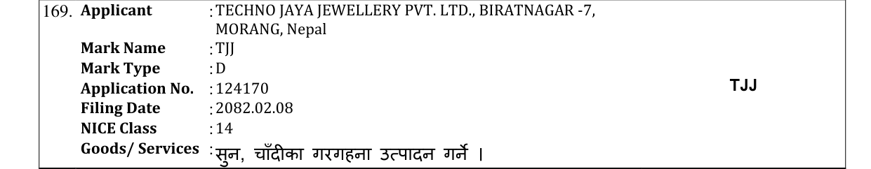 Original bulletin entry for TJJ