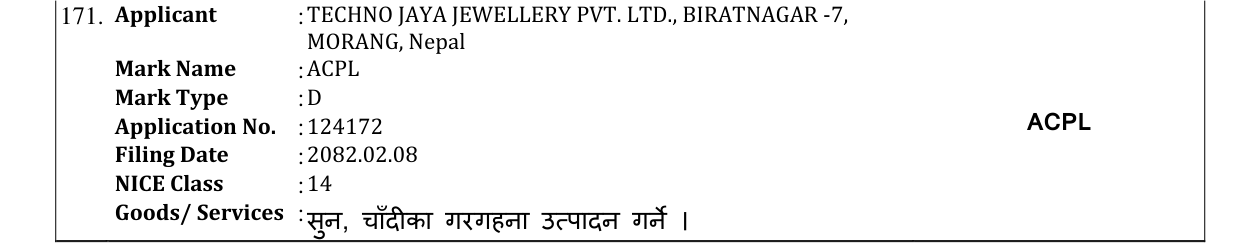 Original bulletin entry for ACPL